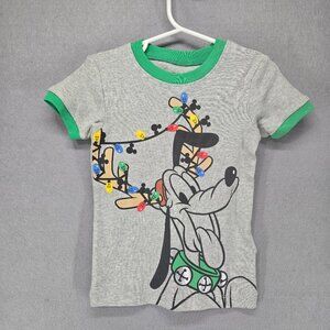 Disney Pluto w/Christmas Lights T-Shirt, Short Sleeve, Gray/Green, 3T